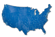 US blue map