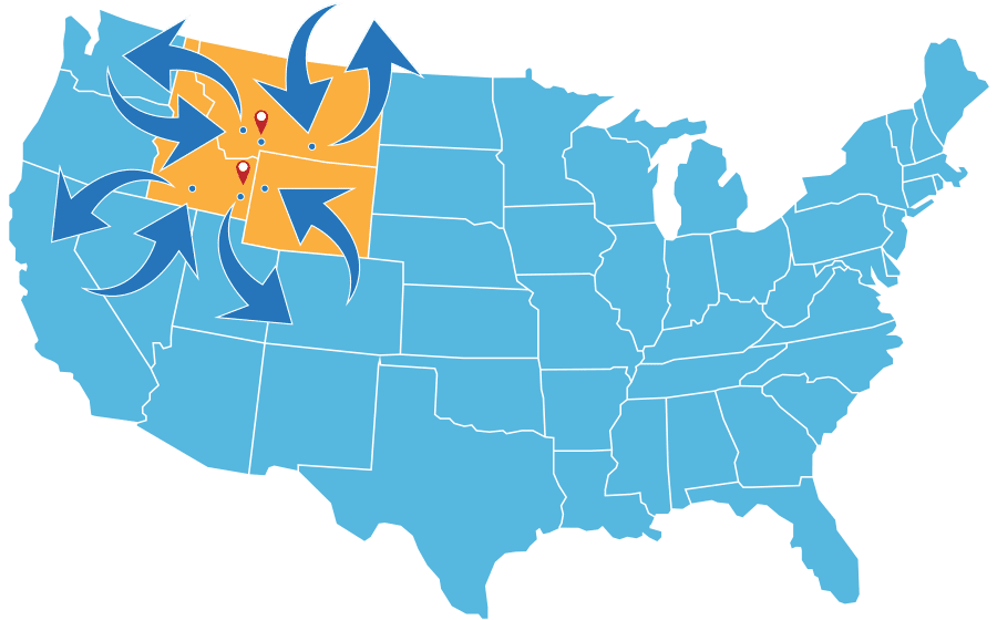 Map with Interwest Locations