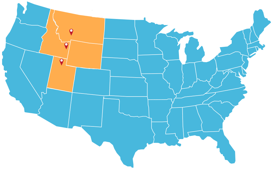 Map of states InterWest is located